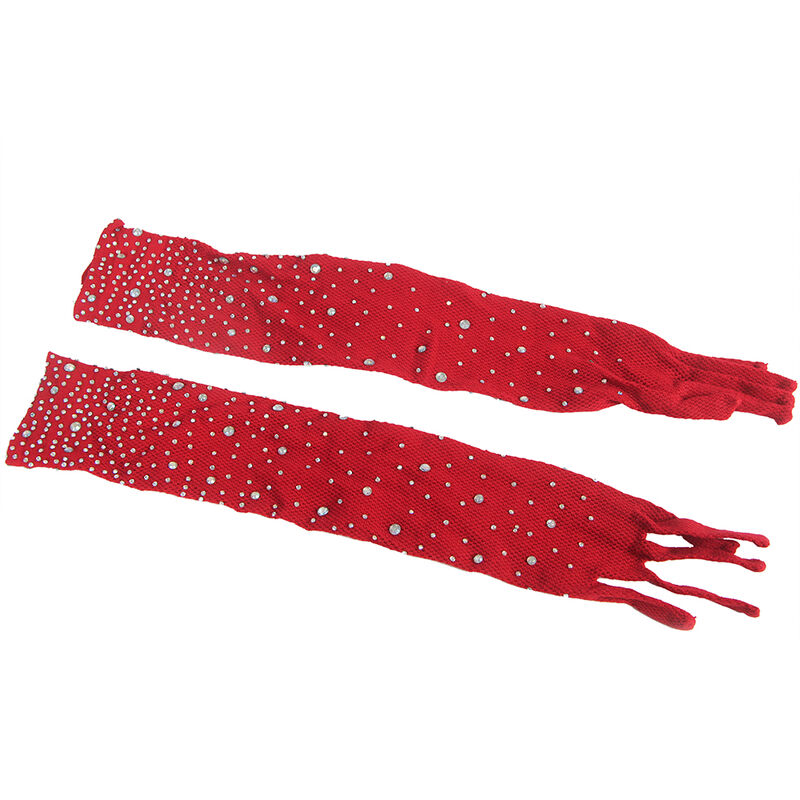 SUBBLIME - 952181 FISHNET BODYSTOCKING WITH GLOVES AND DIAMONDS RED ONE SIZE - Imagem de 5