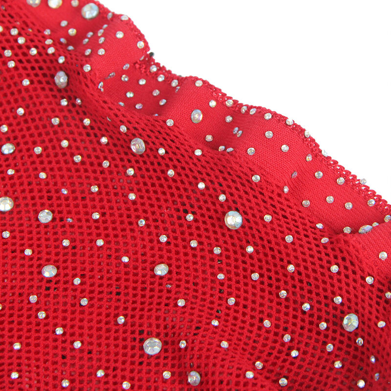 SUBBLIME - 952181 FISHNET BODYSTOCKING WITH GLOVES AND DIAMONDS RED ONE SIZE - Imagem de 4