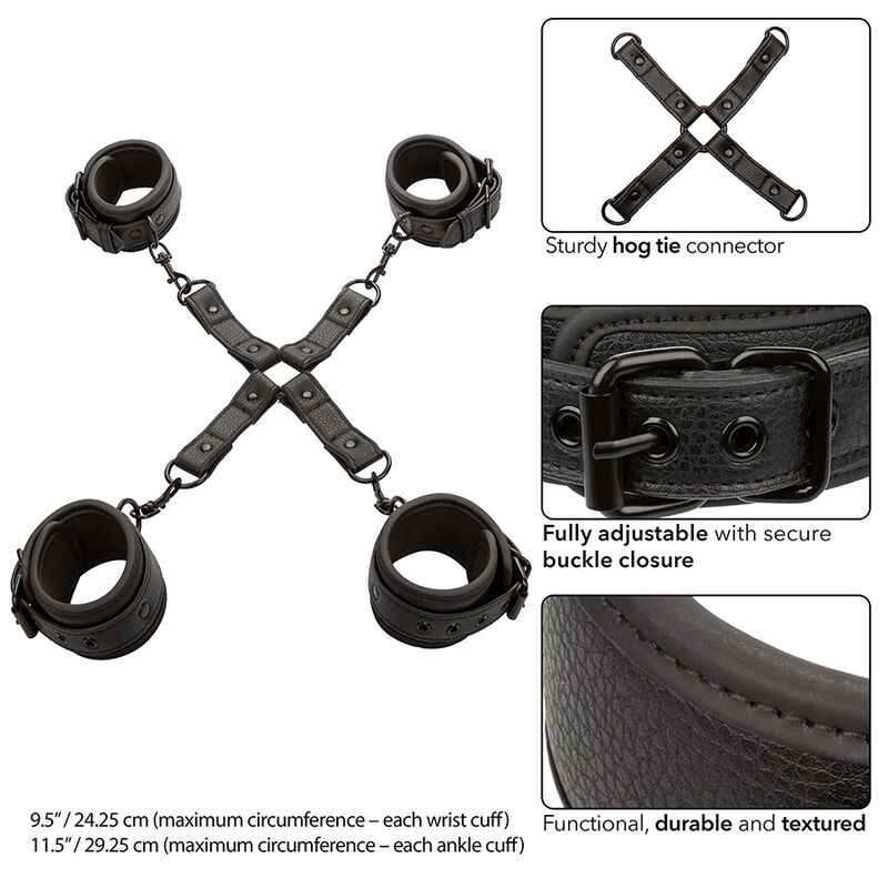 CALEXOTICS - NOCTURNAL HOG TIE CONNECTOR CUERO AJUSTABLE BLACK - Imagem de 4