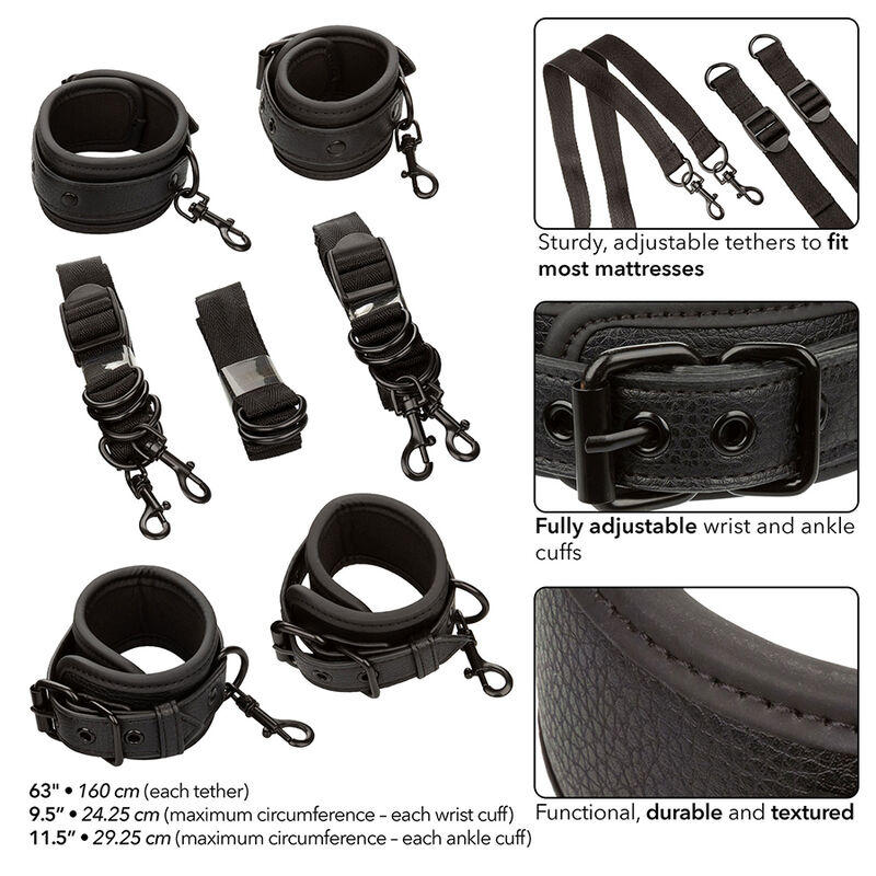CALEXOTICS - NOCTURNAL BED RESTRAINTS LEATHER ADJUSTABLE BLACK - Imagem de 3