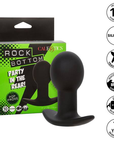 CALEXOTICS - ROCK BOTTOM ANAL PLUG 10 VIBRATIONS SILICONE BLACK