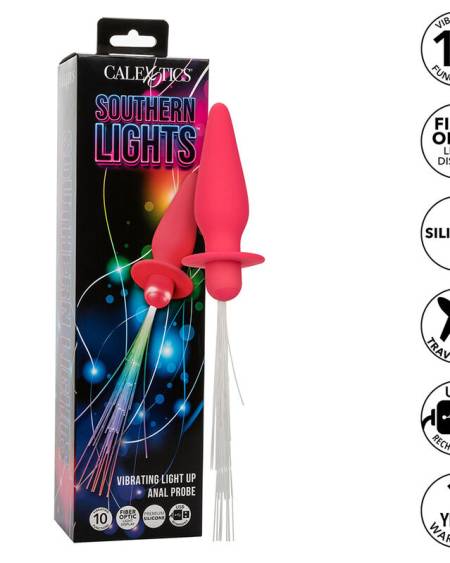 CALEXOTICS - SOUTHERN LIGHTS LIGHT UP ANAL PLUG 10 VIBRATIONS SILICONE PINK