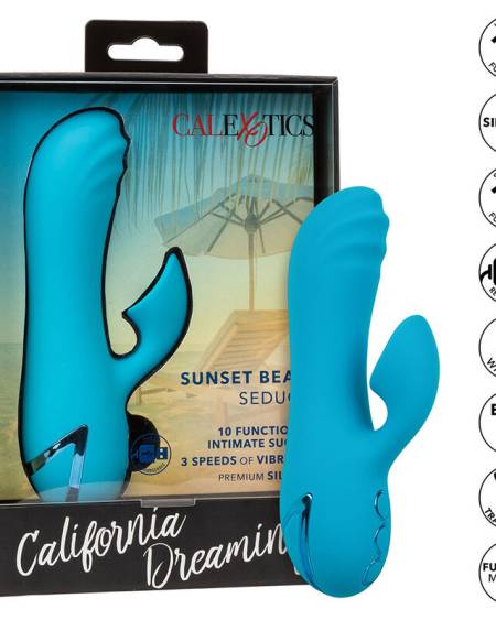 CALEXOTICS - SUNSET BEACH SEDUCER VIBRATOR  STIMULATOR 10 FUNCTIONS BLUE