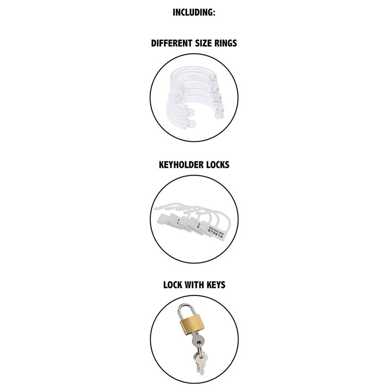 HIDDEN DESIRE - EXTREME CHASTITY COCK CAGE ACRYLIC ADJUSTABLE CLEAR - Imagem de 4