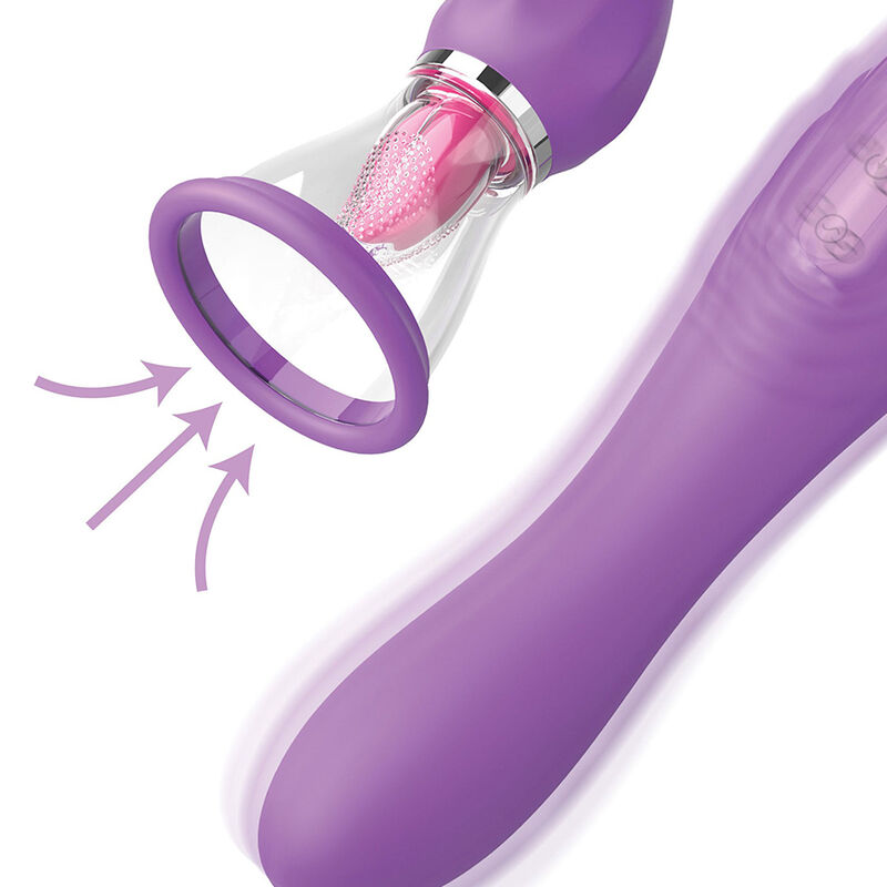 FANTASY FOR HER - ULTIMATE PLEASURE MAX SUCTION HOSE WITH STIMULATING TONGUE PURPLE - Imagem de 3