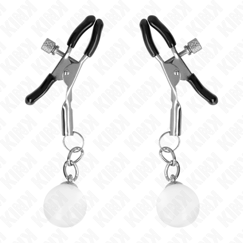 KINK - GLASS BEAD NIPPLE CLAMPS SILVER 6 CM - Imagem de 2