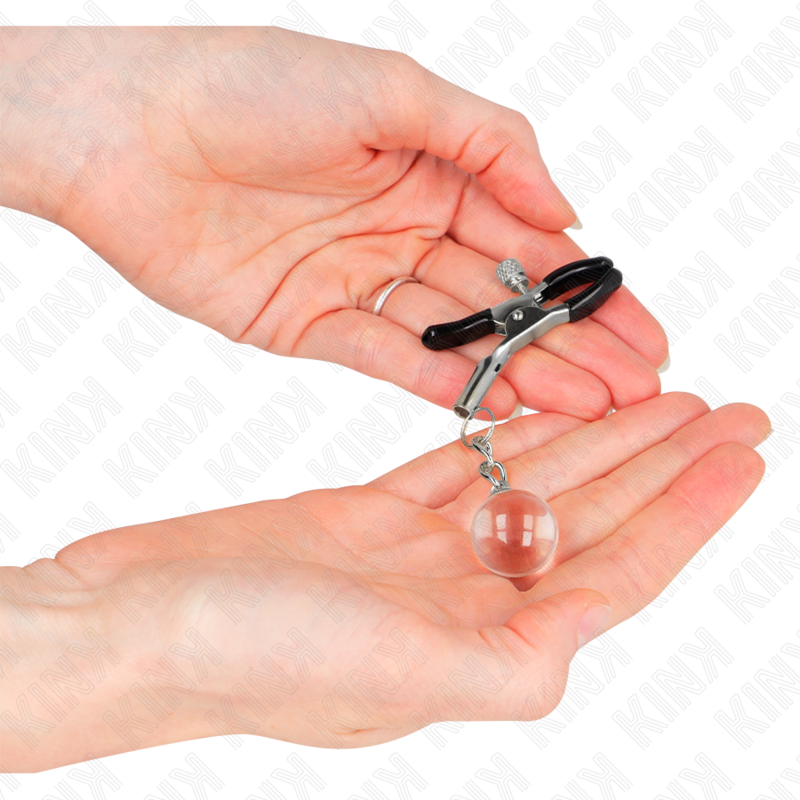 KINK - GLASS BEAD NIPPLE CLAMPS SILVER 6 CM - Imagem de 3