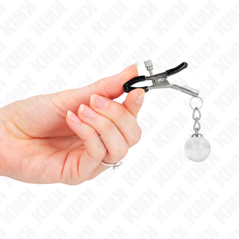 KINK - GLASS BEAD NIPPLE CLAMPS SILVER 6 CM - Imagem de 4