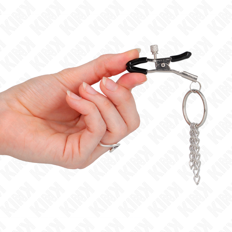 KINK - O RING NIPPLE CLAMP AND LITTLE CHAIN SILVER 6 CM - Imagem de 4