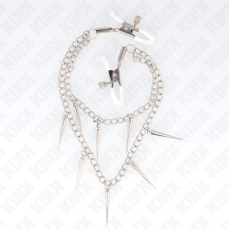 KINK - NIPPLE CLAMPS WITH SPIKES CHAINS 30 CM - Imagem de 2