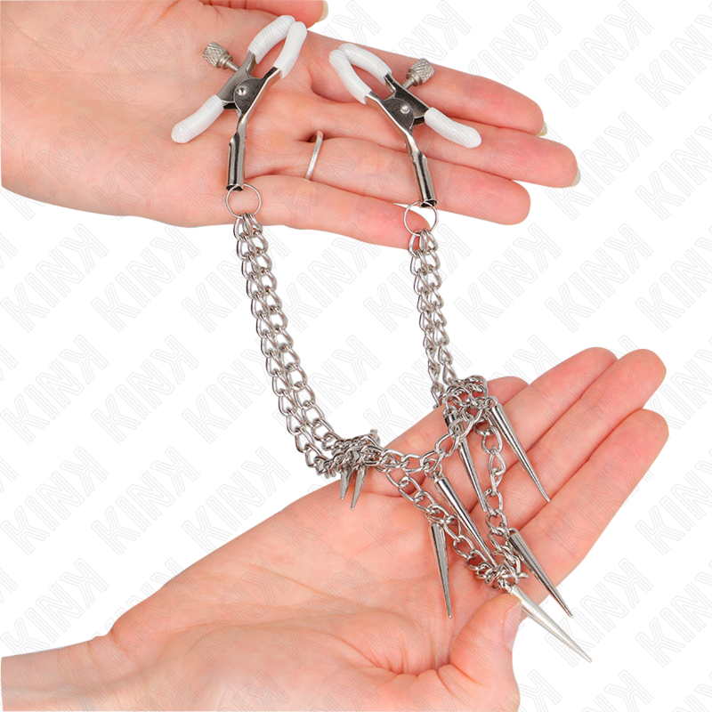 KINK - NIPPLE CLAMPS WITH SPIKES CHAINS 30 CM - Imagem de 3