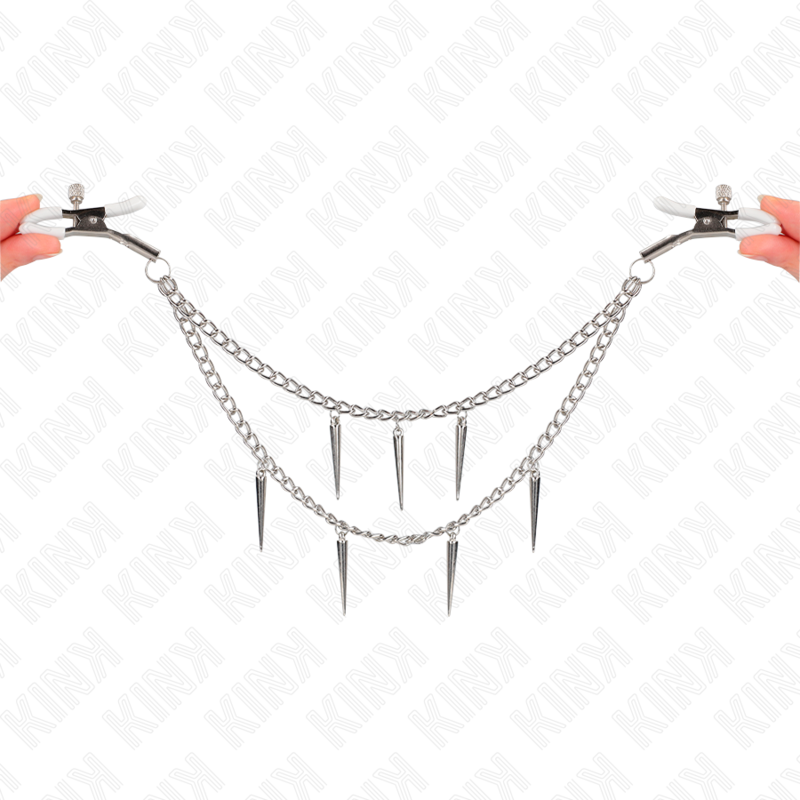 KINK - NIPPLE CLAMPS WITH SPIKES CHAINS 30 CM - Imagem de 4