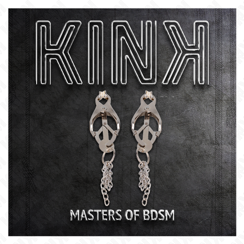 KINK - JAPANESE CLOVER NIPPLE CLAMPS WITH LITTLE CHAINS SILVER - Imagem de 5