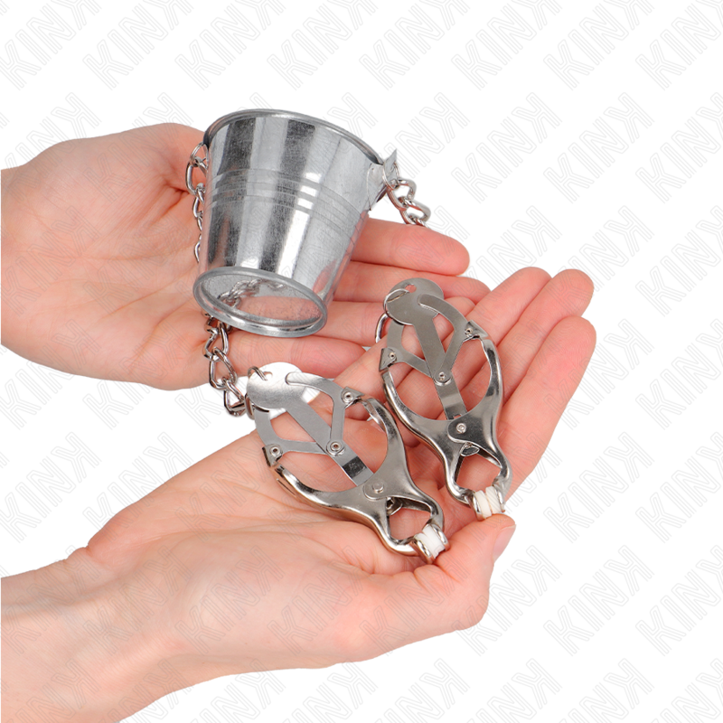 KINK - NIPPLE CLAMPS WITH A BUCKET SILVER - Imagem de 3
