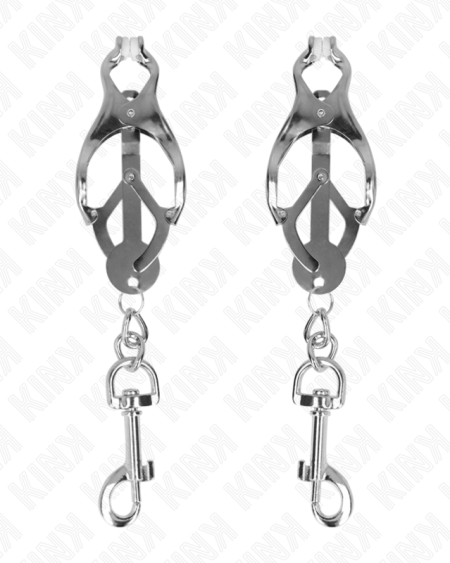 KINK - JAPANESE CLOVER NIPPLE CLAMPS WITH HOOKS SILVER