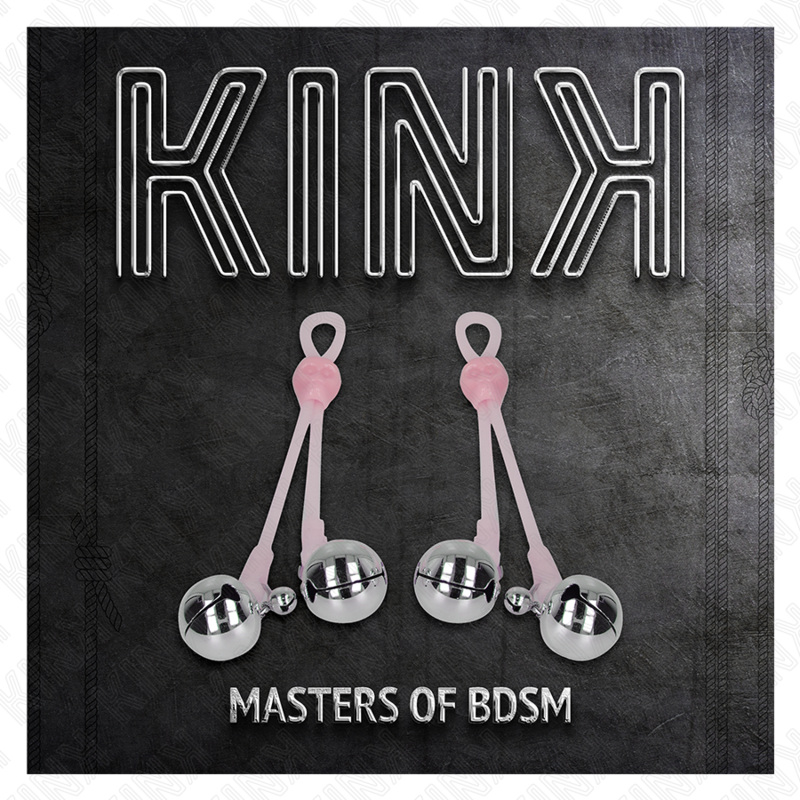 KINK - LUMINOUS SKULL NIPPLE CLAMPS WITH RING BELLS ADJUSTABLE PINK / SILVER - Imagem de 5