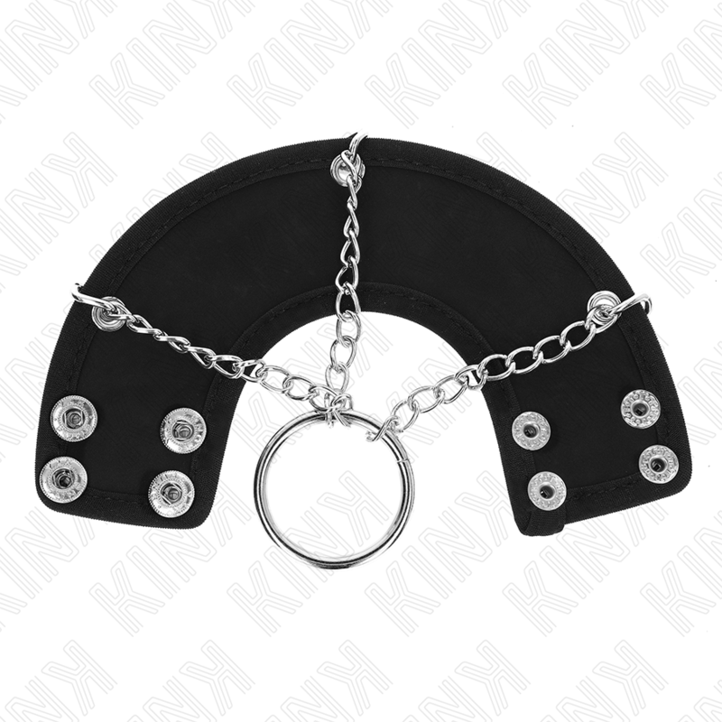 KINK - PENIS RING 4 CM CHAIN 7 CM METAL WITH LEATHER BELT - Imagem de 3