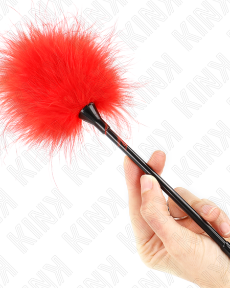 KINK - RED TICKLE FEATHERS USED FOR THE BONDAGE KIT 27 CM
