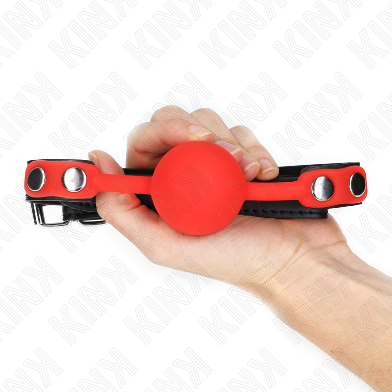 KINK - RED SILICONE BALL 4 CM GAG 60 x 2 CM - Imagem de 4