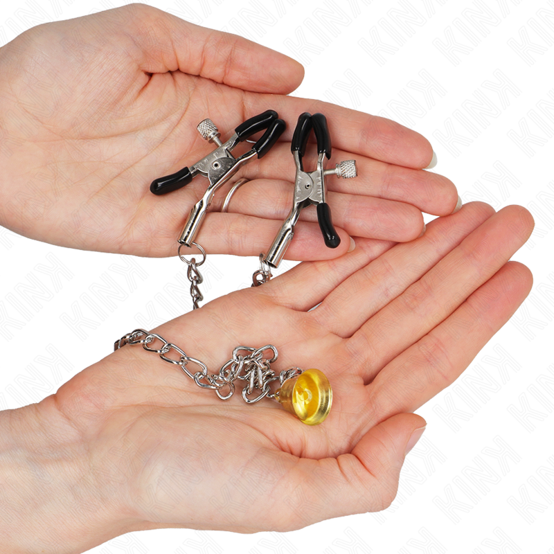 KINK - CHAIN NIPPLE CLAMPS WITH HORN PENDANT 30 CM - Imagem de 2