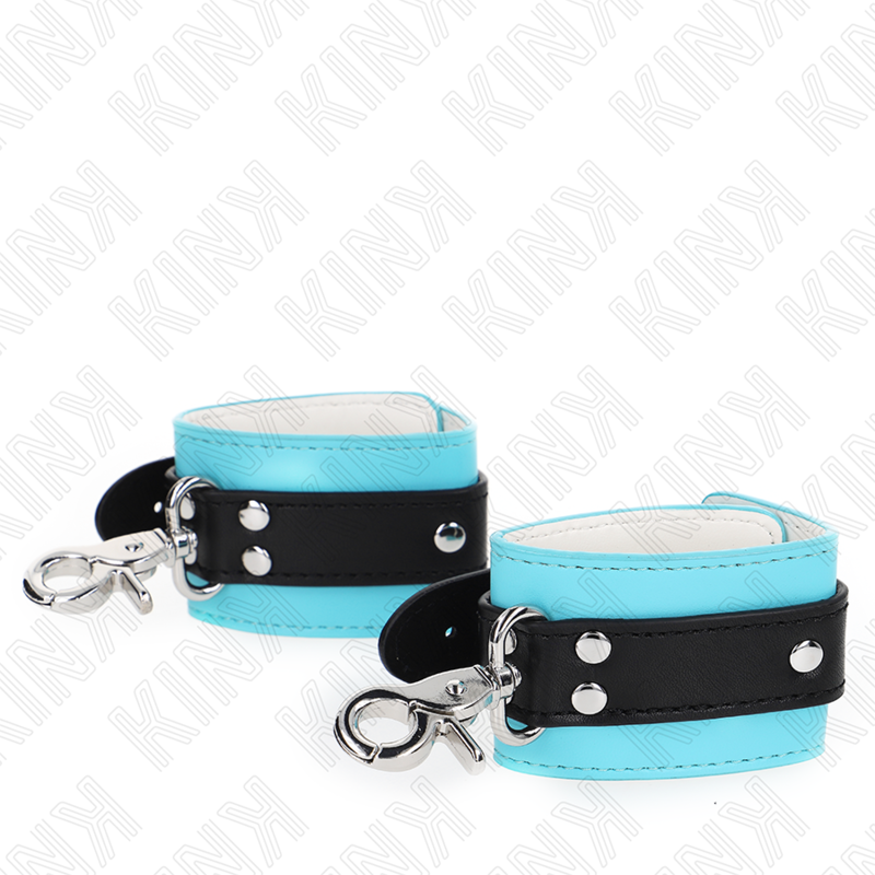 KINK - PREMIUM LOCKABLE WRIST RESTRAINTS BLACK / BLUE ADJUSTABLE 21-28 CM X 5.5 CM - Imagem de 3