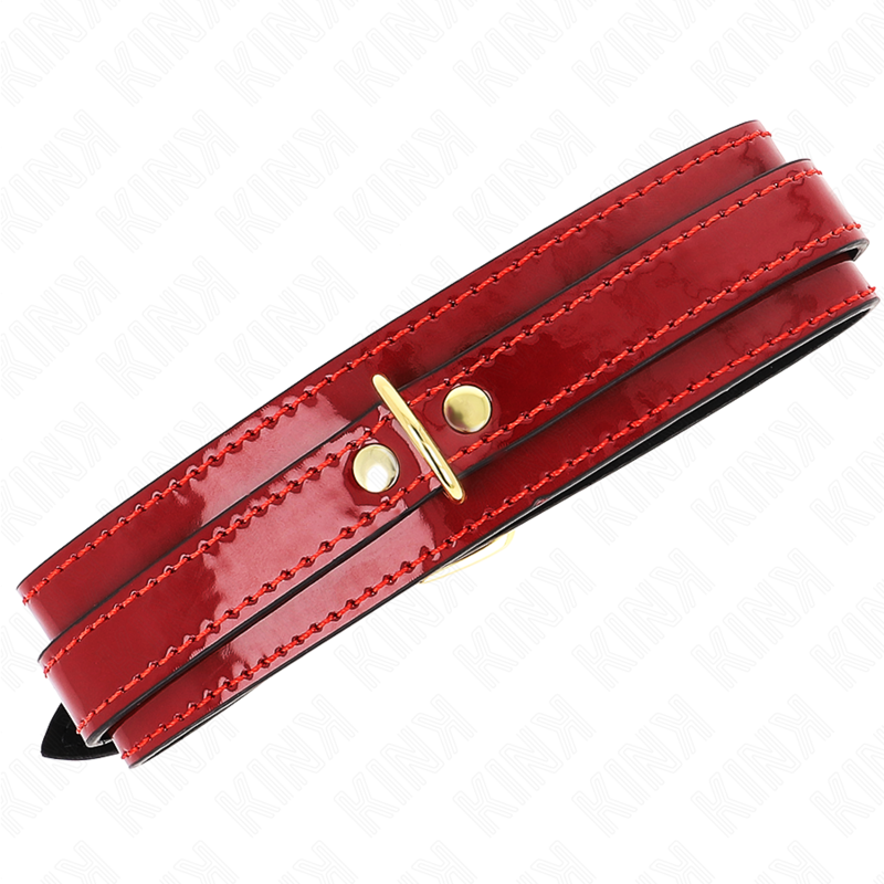 KINK - WINE RED ADJUSTABLE NECKLACE WITH GOLDEN DETAILS 29-42.5 CM X 4 CM - Imagem de 2