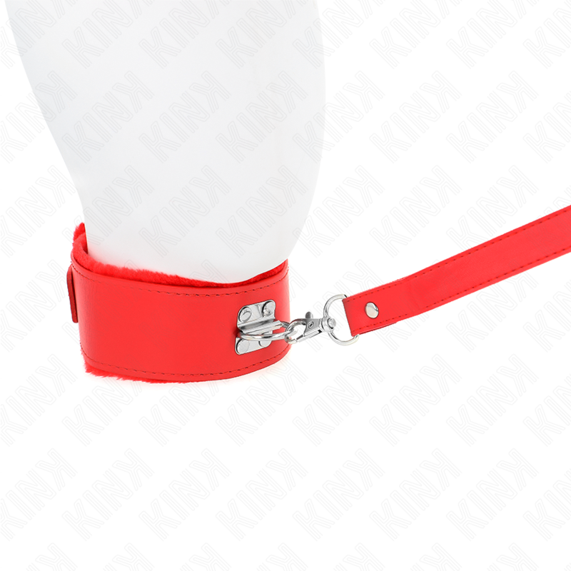 KINK - NECKLACE WITH LEASH 116 CM WITH SILVER STUDS MODEL 4 RED ADJUSTABLE 40-48 CM X 6 CM - Imagem de 3