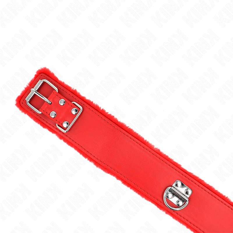 KINK - NECKLACE WITH LEASH 116 CM WITH SILVER STUDS MODEL 4 RED ADJUSTABLE 40-48 CM X 6 CM - Imagem de 5
