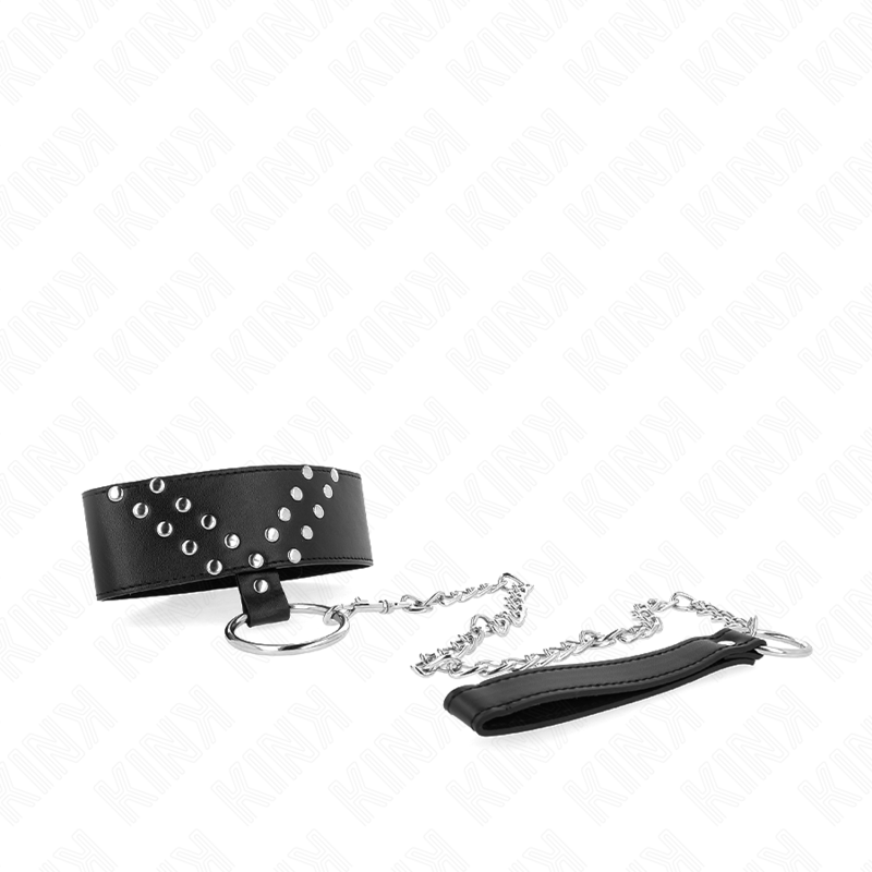 KINK - NECKLACE WITH BELT 65 CM WITH V RIVET ADJUSTABLE 36-43 CM X 5 CM - Imagem de 3