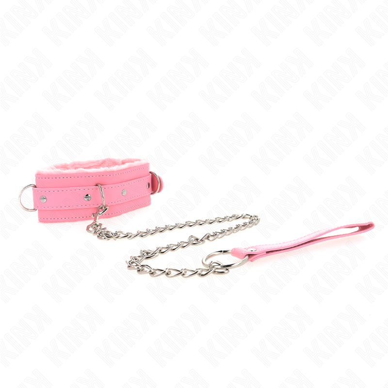 KINK - COLLAR WITH LEASH 65 CM WITH RESTRICTIONS PINK 36-42 CM X 5.5 CM - Imagem de 2