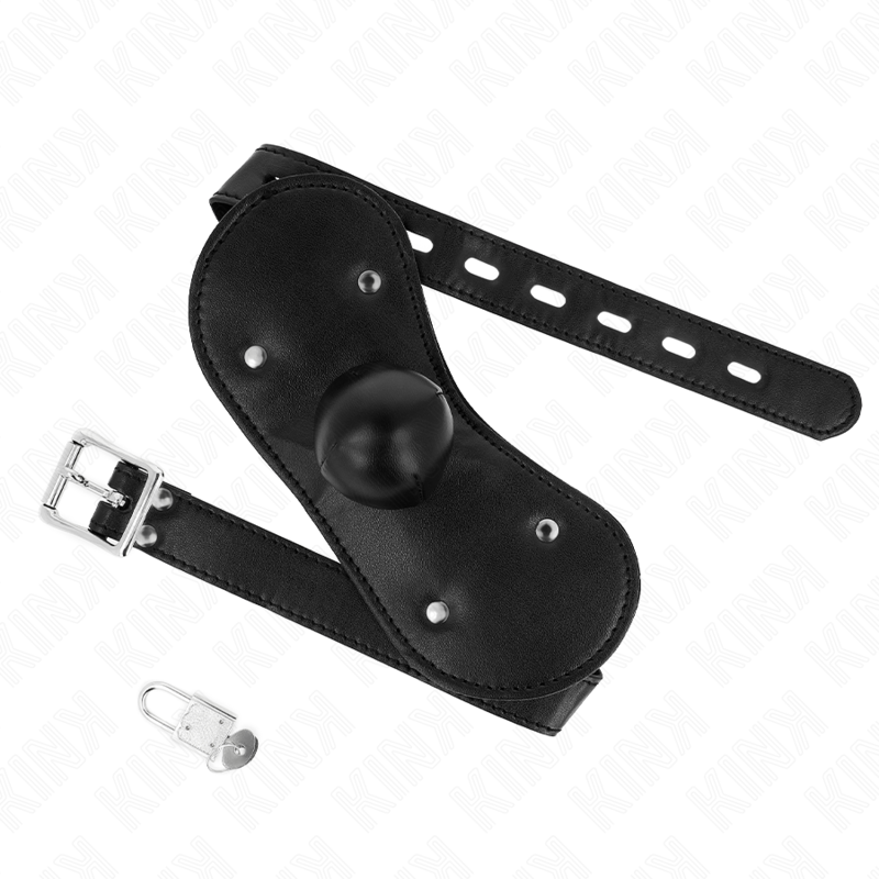 KINK - BALL GAG MOUTH MASK WITH LOCK ADJUSTABLE 42-60 CM - Imagem de 2