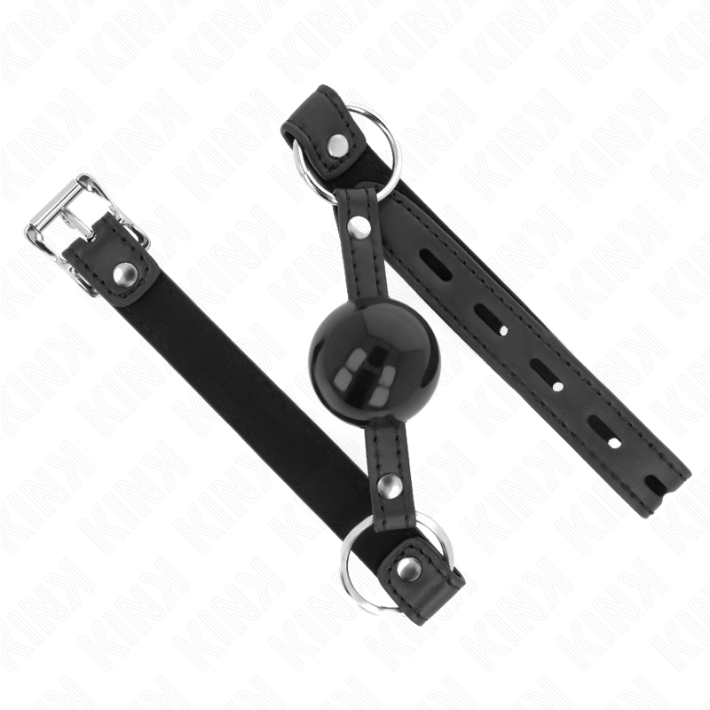 KINK - TPE BALL 4 CM GAG WITH BLACK LOCK 60 x 2 CM - Imagem de 2