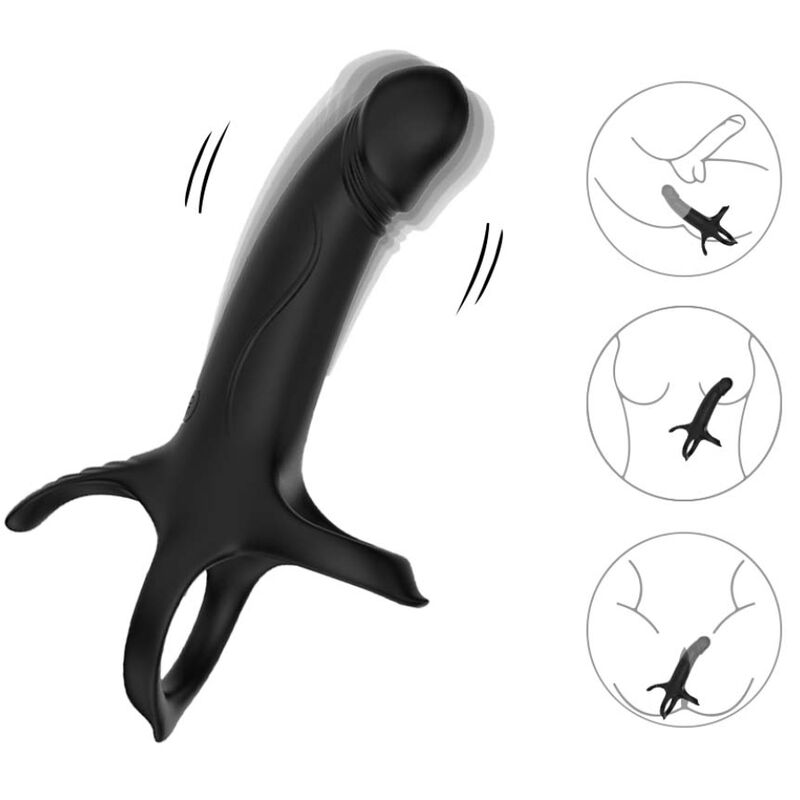ARMONY - DILDO WITH RING VIBRATOR BLACK - Imagem de 4