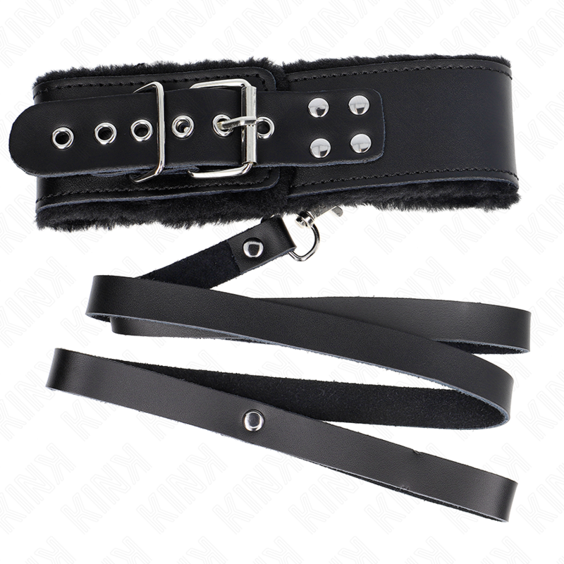 KINK - NECKLACE WITH BELT 116 CM WITH BLACK LEATHER STRAP ADJUSTABLE 40-48 CM X 6 CM - Imagem de 5