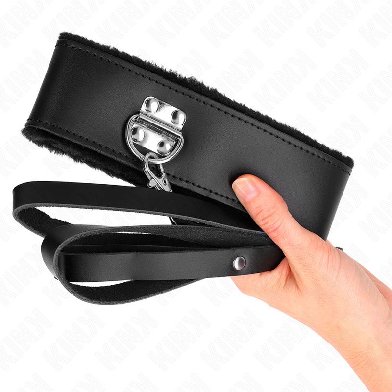 KINK - NECKLACE WITH BELT 116 CM WITH BLACK LEATHER STRAP ADJUSTABLE 40-48 CM X 6 CM - Imagem de 3