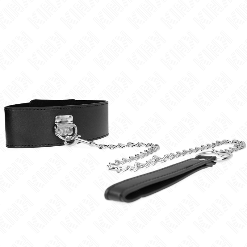 KINK - NECKLACE WITH BELT 65 CM WITH WIDE BLACK STRAP ADJUSTABLE 33.5-41 CM X 5 CM - Imagem de 3