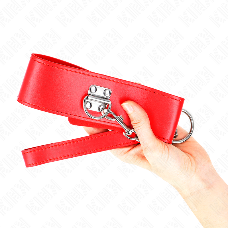 KINK - NECKLACE WITH BELT 65 CM WITH WIDE RED STRAP ADJUSTABLE 33.5-41 CM X 5 CM - Imagem de 4