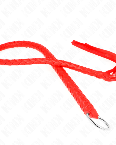 KINK - SNAKE WHIP WITH RED HAND RING 65 CM