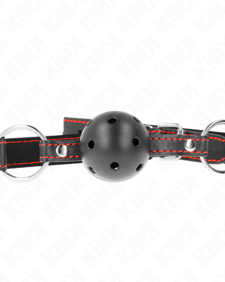 KINK - HOLLOW HARD BLACK BALL GAG MODEL 2 65 x 2.5 CM