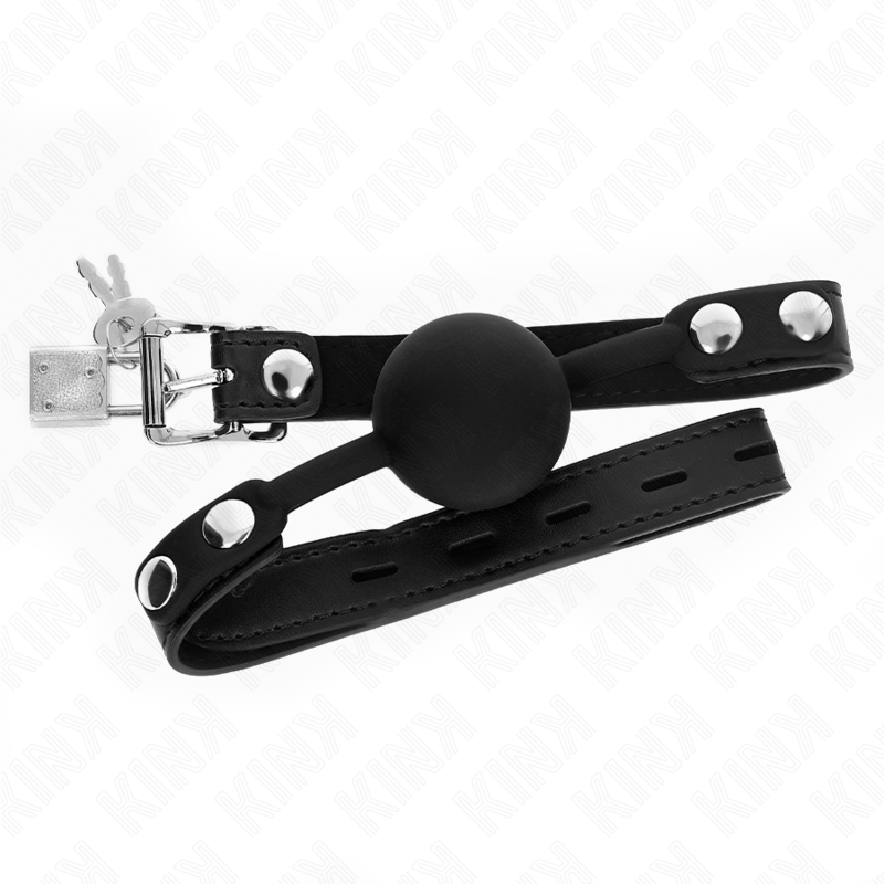 KINK - MODEL 1 SILICONE BALL 4 CM GAG WITH LOCK 60 x 2 CM - Imagem de 2