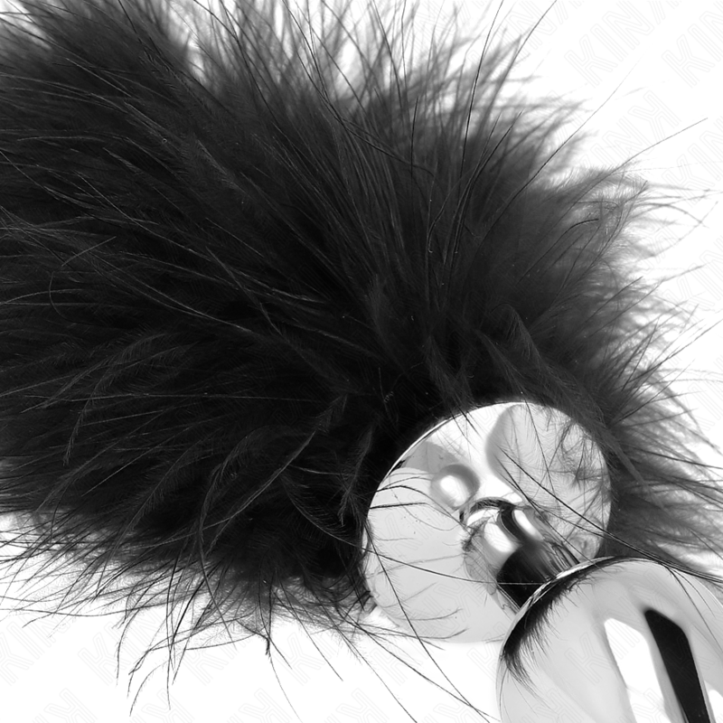 KINK - STAINLESS STEEL ANAL PLUG 11 x 7 CM WITH FEATHER 11 CM - Imagem de 4
