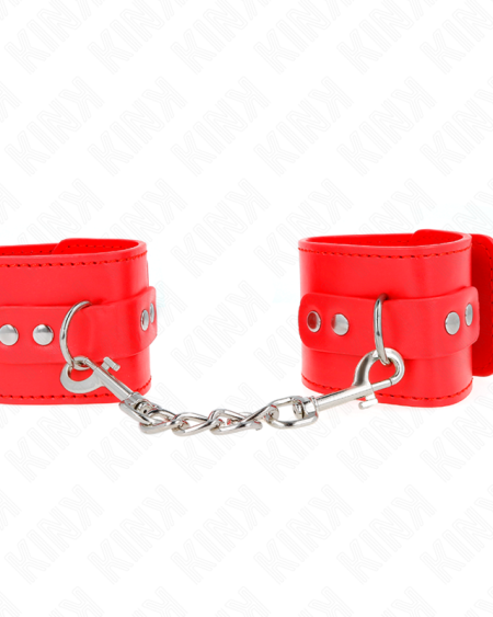 KINK - WRIST RESTRAINTS WITH PADLOCK CLOSURE RED ADJUSTABLE 16-23 CM X 5.5 CM