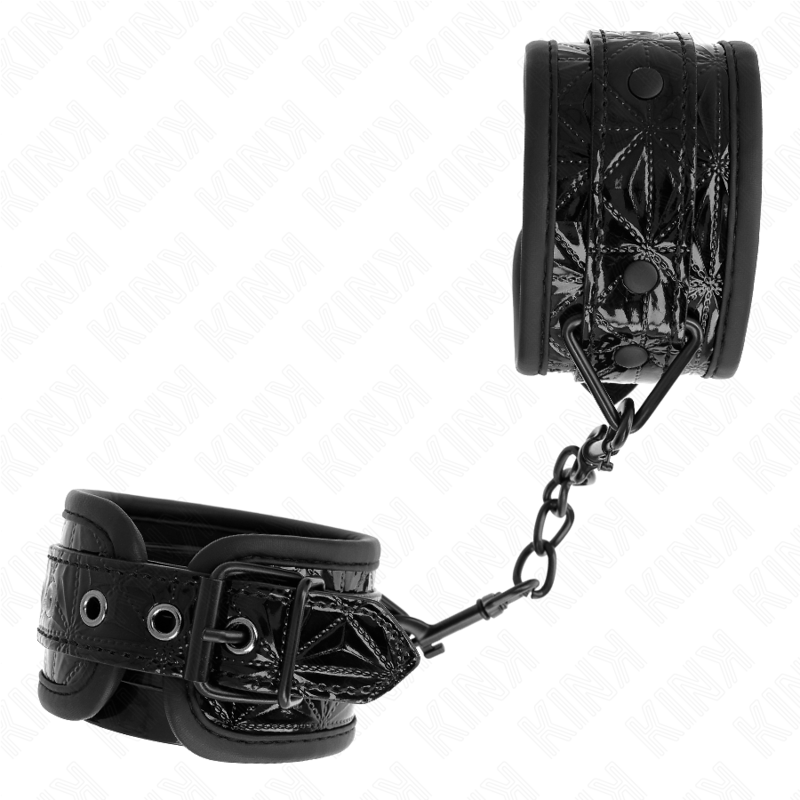 KINK - DIAMOND PATTERN WRIST RESTRAINTS BLACK ADJUSTABLE 17-26 CM X 5.5 CM - Imagem de 2