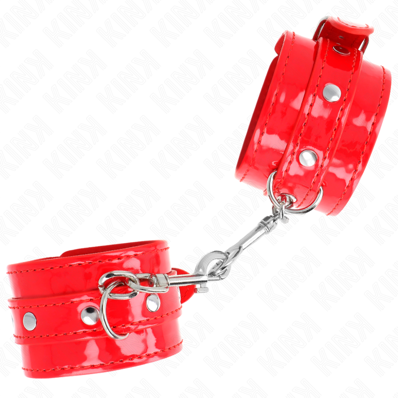 KINK - SHINY HAND CUFFS RED ADJUSTABLE 23-33 CM - Imagem de 2