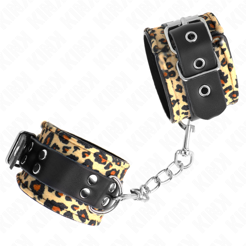 KINK - LEOPARD REAL LEATHER WRIST RESTRAINT ADJUSTABLE 18-29 CM X 5.5 CM - Imagem de 2
