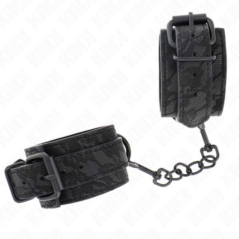 KINK - DARK LACE COVERED WRIST CUFFS ADJUSTABLE BLACK 19-26 CM - Imagem de 2