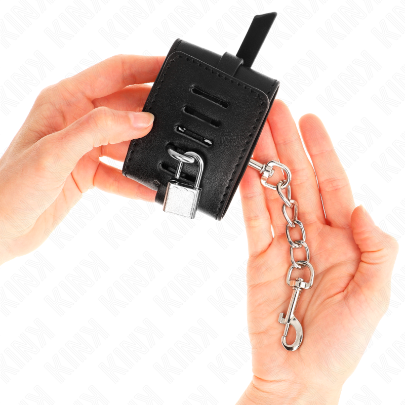 KINK - DELUXE LOCKING WRIST RESTRAINTS BLACK ADJUSTABLE 14.5-21 CM X 6 CM - Imagem de 3