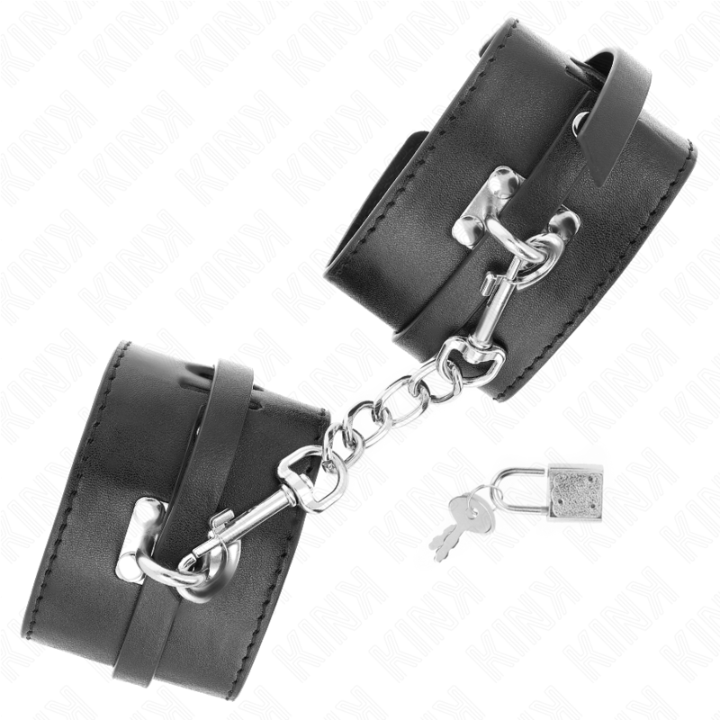 KINK - DELUXE LOCKING WRIST RESTRAINTS BLACK ADJUSTABLE 14.5-21 CM X 6 CM - Imagem de 2