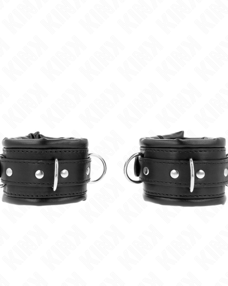 KINK - HEAVY WRIST RESTRAINTS WITH BLACK FUR LINED ADJUSTABLE 20-30 CM X 6 CM