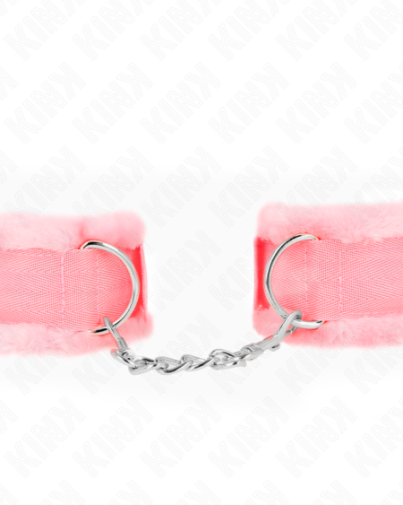 KINK - FURRY LINED WRIST RESTRAINTS PINK ADJUSTABLE 17-31 CM X 7 CM